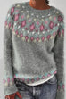 Rosiedress Round Neck Unique Pattern Casual Sweater(in 6 Patterns)