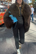 Rosiedress Open Front Winter Faux Fur Teddy Coat