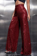 Rosiedress Sparkly Elastic Waist Wide Leg Sequin Pants