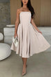 Rosiedress Strapless Open Back Waisted Swing Midi Dress