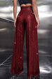 Rosiedress Sparkly Elastic Waist Wide Leg Sequin Pants