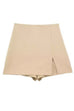 Rosiedress Zipper High Waist Slit Front Skort