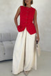 Rosiedress Single Breasted Pocketed Solid Vest