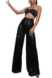 Rosiedress Sparkly Elastic Waist Wide Leg Sequin Pants