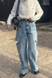 Rosiedress Distressed Wide Leg Ripped Jeans
