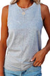 Rosiedress Solid Crewneck Sleeveless Casual Top