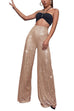 Rosiedress Sparkly Elastic Waist Wide Leg Sequin Pants