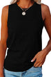 Rosiedress Solid Crewneck Sleeveless Casual Top