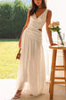 Rosiedress V Neck Sleeveless Cut Out Swing Maxi Dress