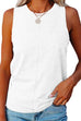 Rosiedress Solid Crewneck Sleeveless Casual Top