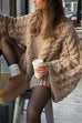 Rosiedress Round Neck Oversized Cable Knit Sweater