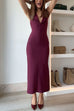 Rosiedress Halter V Neck Backless Buttons Bodycon Midi Dress