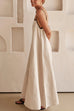 Rosiedress Adjustable Strap Backless Cotton Linen Maxi Dress