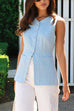 Rosiedress Single Breasted Pocketed Solid Vest