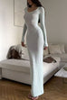 Rosiedress Long Sleeves Hollow Out Crochet Knit Midi Dress