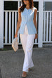 Rosiedress Single Breasted Pocketed Solid Vest