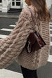 Rosiedress Round Neck Oversized Cable Knit Sweater