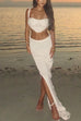 Rosiedress Side Slit Knit Bodycon Maxi Skirt