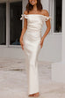 Rosiedress Bow Knot Off Shoulder Maxi Party Dress