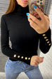 Rosiedress Turtleneck Gold Buttons Ribbed Knit Top