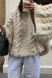 Rosiedress Round Neck Oversized Cable Knit Sweater