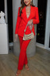 Rosiedress One Button Pocketed Blazer and Straight Leg Pants Power Suit Set