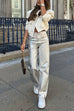 Rosiedress Glam Straight Leg Faux Leather Pants