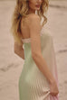 Rosiedress Strapless Color Block Gradient Pleated Maxi Dress