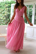 Rosiedress V Neck Sleeveless Cut Out Swing Maxi Dress