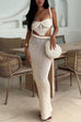 Rosiedress Side Slit Knit Bodycon Maxi Skirt