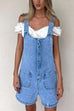 Rosiedress Button Up Pocketed Denim Romper