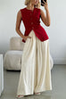 Rosiedress Elastic Waist Wide Leg Cotton Linen Palazzo Pants