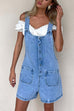 Rosiedress Button Up Pocketed Denim Romper