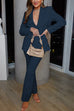 Rosiedress One Button Pocketed Blazer and Straight Leg Pants Power Suit Set