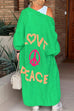 Rosiedress Open Front Love and Peace Pattern Long Sweater Cardigan(in 5 Colors)