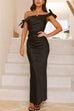 Rosiedress Bow Knot Off Shoulder Maxi Party Dress