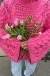 Rosiedress Round Neck Oversized Cable Knit Sweater