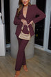 Rosiedress One Button Pocketed Blazer and Straight Leg Pants Power Suit Set