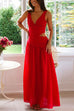 Rosiedress V Neck Sleeveless Cut Out Swing Maxi Dress