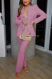 Rosiedress One Button Pocketed Blazer and Straight Leg Pants Power Suit Set