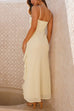 Rosiedress Adjustable Strap Ruffle High Slit Maxi Dress