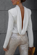 Rosiedress Cowl Back Long Sleeves Satin Top