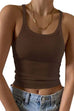 Rosiedress Stretchy Ribbed Knit Crop Cami Top