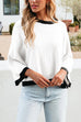 Rosiedress Crewneck Drop Shoulder Color Block Knit Sweater