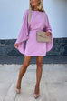 Rosiedress Open Back Batwing Sleeves Waisted Mini Dress