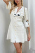 Rosiedress Short Sleeves Button Down Mini Knit Dress