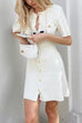 Rosiedress Short Sleeves Button Down Mini Knit Dress