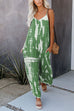 Rosiedress Scoop Neck Pocketed Tie Dye Wide Leg Cami Jumpsuit