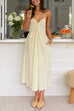 Rosiedress V Neck Lace-up Striped Midi Cami Dress