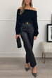 Rosiedress Off Shoulder Long Sleeves Slim Fit Sweater